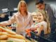 family doing shopping in the grocery store