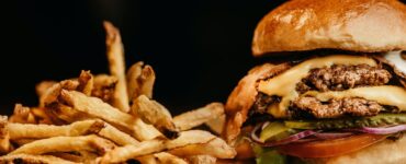 hamburger and fries photo