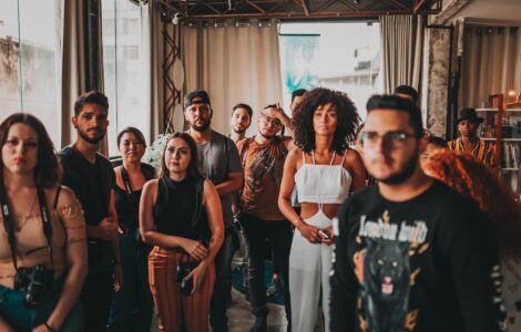 diverse people attending master class in studio