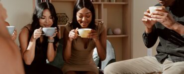 group of friends drinking coffee