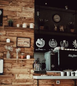 assorted decors with brown rack inside store